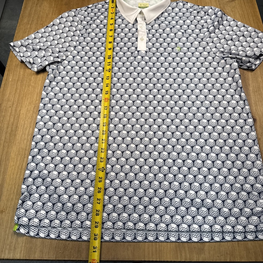 Penguin Munsingwear Short Sleeve Polo Golf Shirt Mens XL Blue Golf Ball Print - Picture 8 of 10